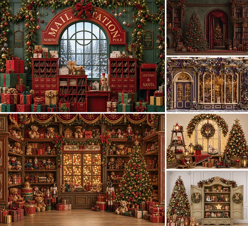 Kids Toys Shop - Photography Background North Pole Winter Christmas
