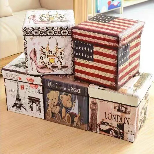 Kids Toys Vintage - Vintage Printed Folding Storage Box with