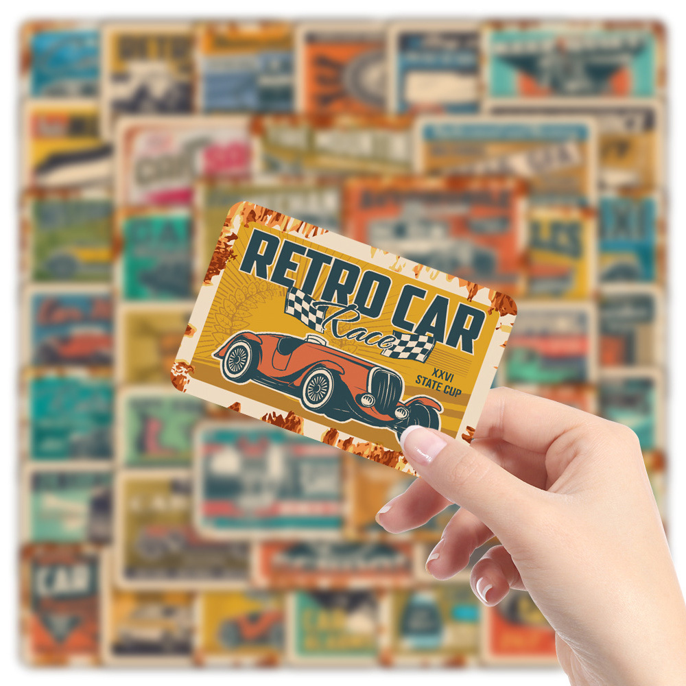 10/30/50pcs Retro Ads Car Stic - Kids Toys Vintage review and price