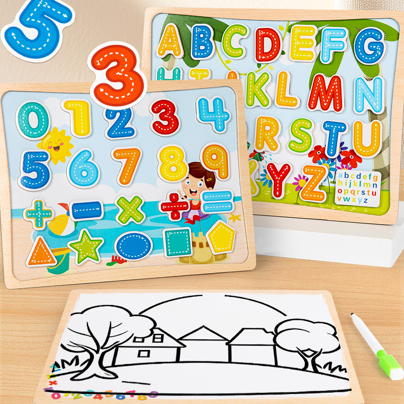2-In-1 Magnetic Puzzle Board - - Magnetic Drawing Board review and price