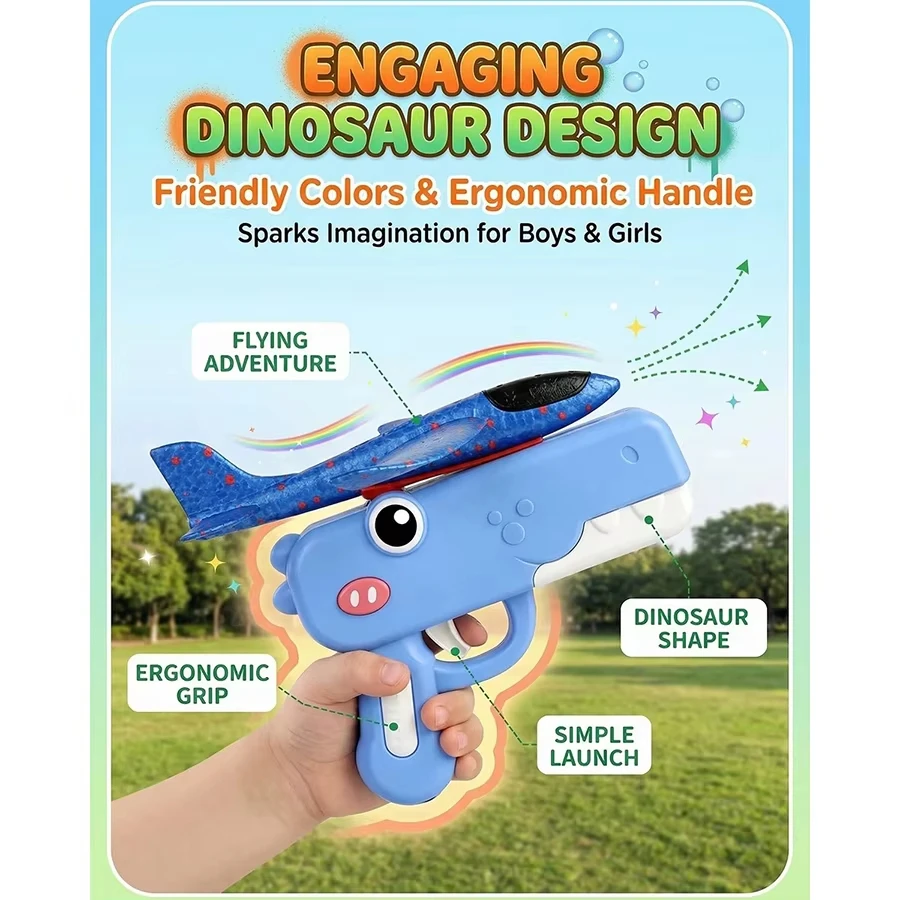 Dinosaur Foam Airplane Launche - Catapult Launcher Toy review and price