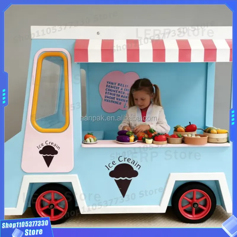 Wooden Ice Cream Cart Toy with - Kids Toys Mall review and price