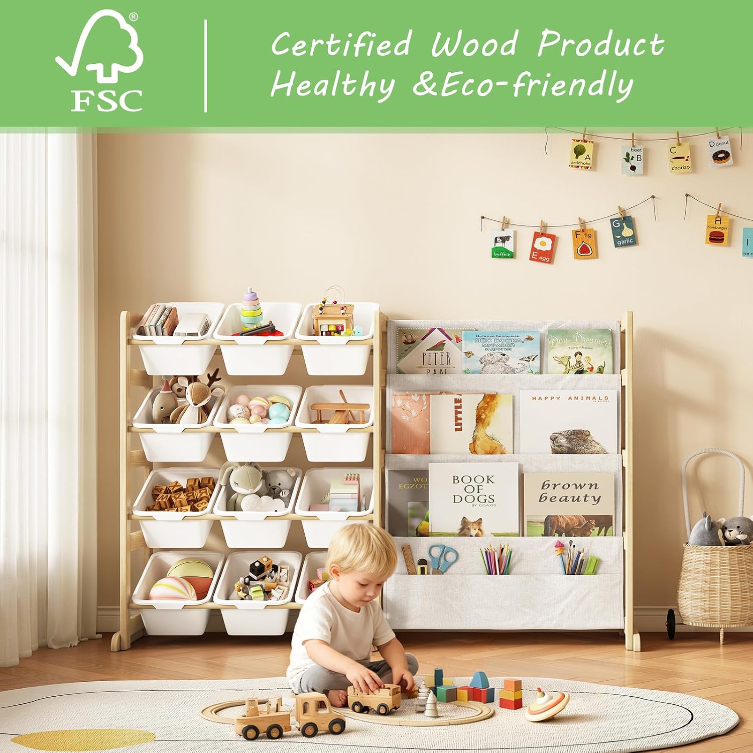 Solid Pine Wood Kids Toy Stora - Kids Toys Store review and price