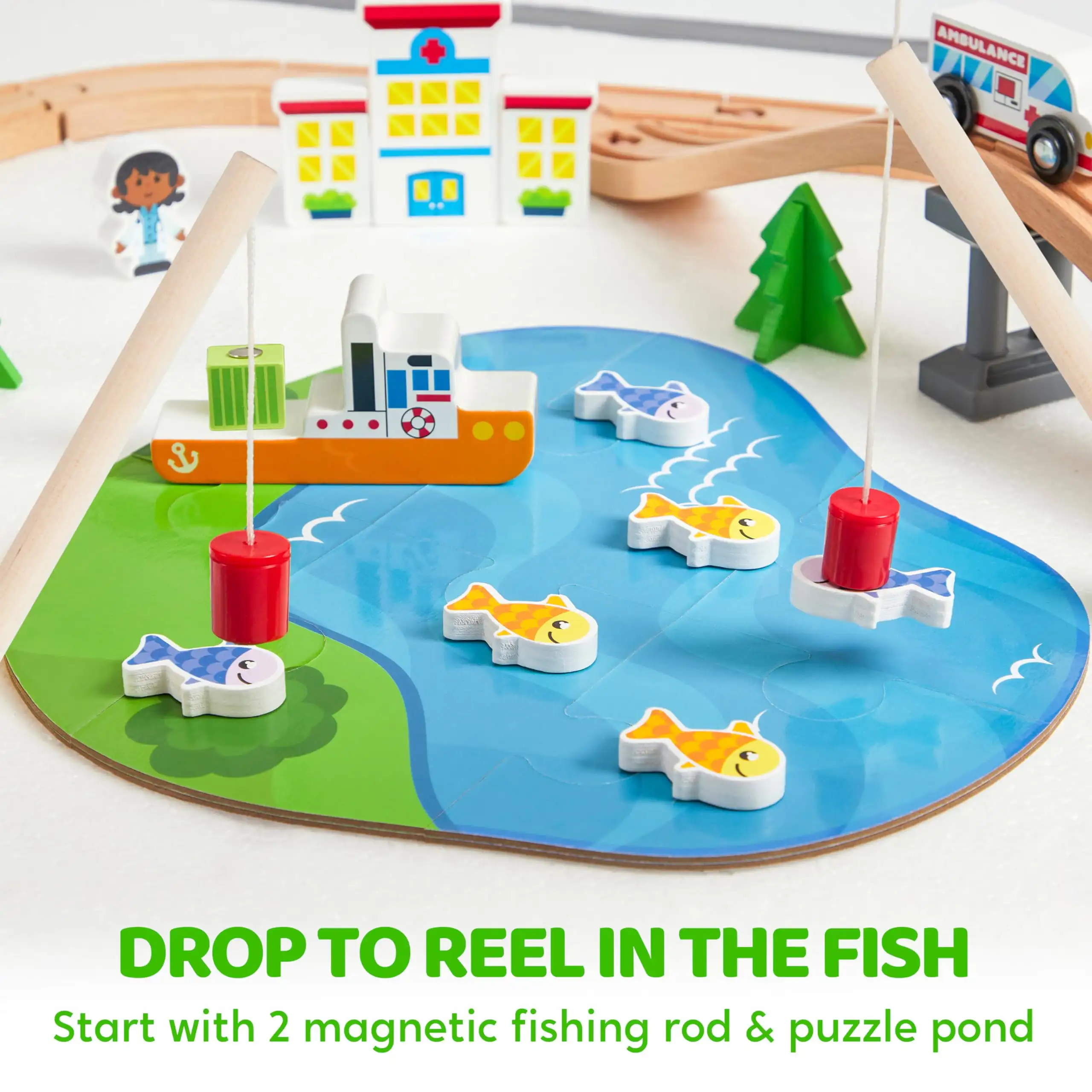 Joyfy 110/60 Pcs Wooden Train  - Kids Toys Set review and price