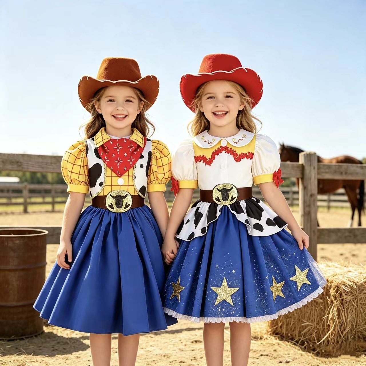 2026 New Girls Cow Spot Dress  - Kids Toys Set review and price